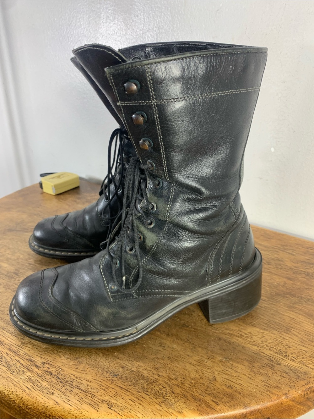 Aldo vintage 90s motorcycle  combat style leather boots